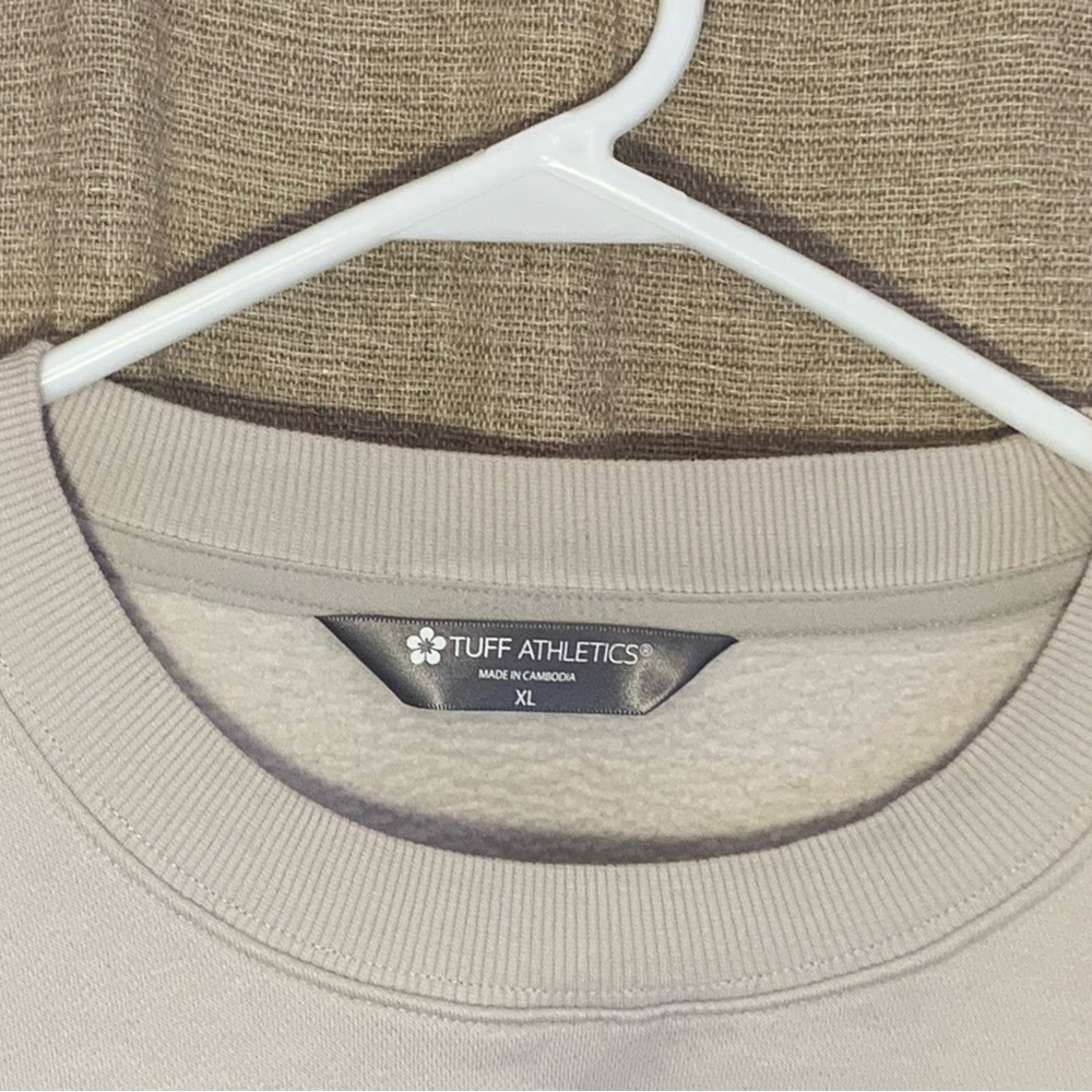 Tuff Athletics Crewneck Sweatshirt in Light Taupe.          * Price Drop  $5 off
